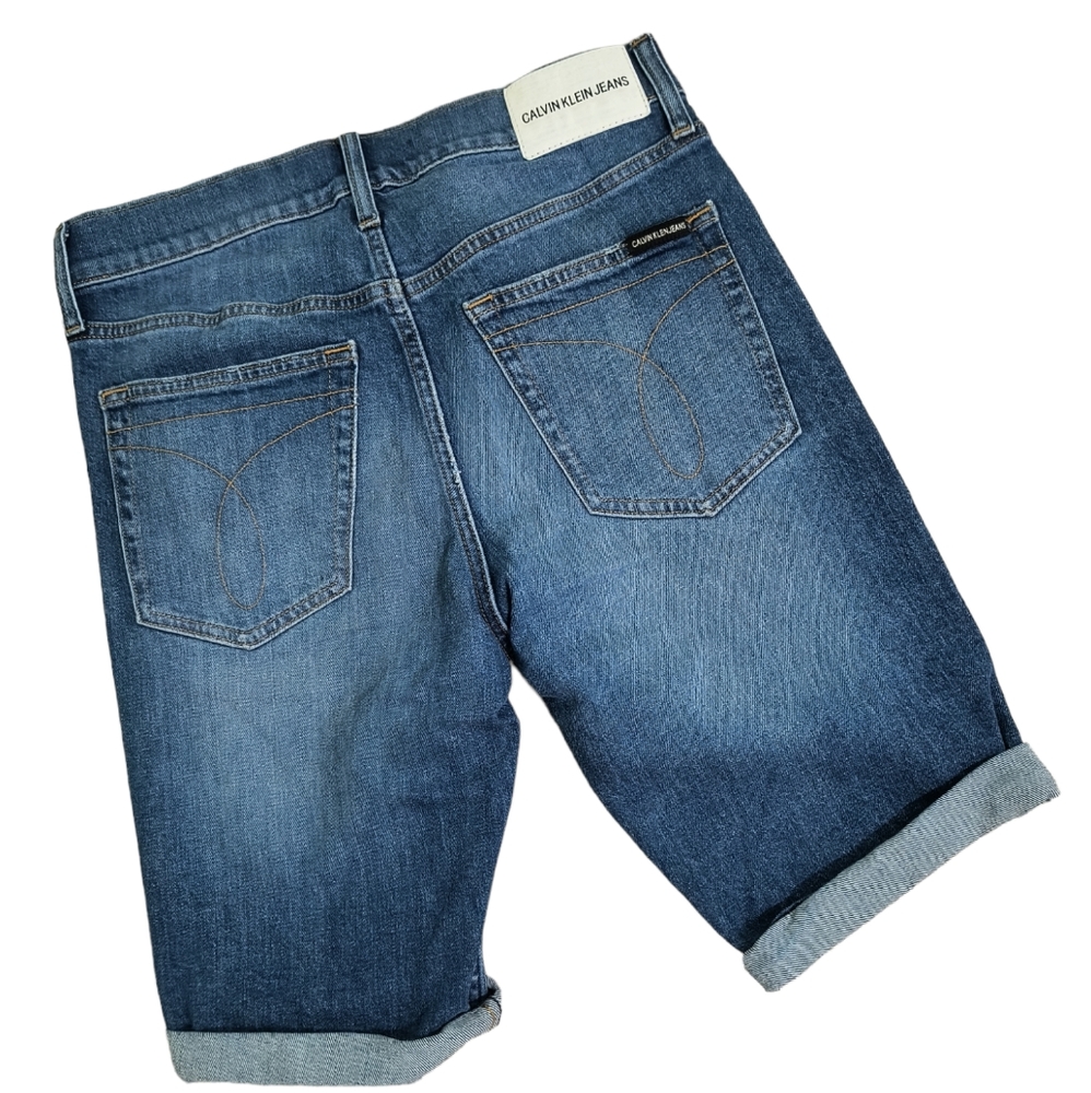 Calvin Klein Jeans High Rise Medium wash Denim Bermuda shorts size: w30 - Picture 2 of 13